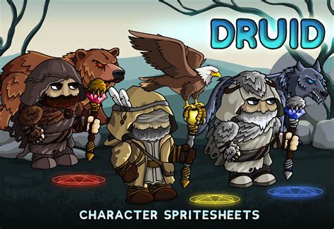 2d Fantasy Druid Character Sprite