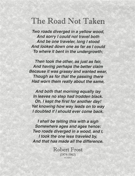 The Road Not Taken By Robert Frost