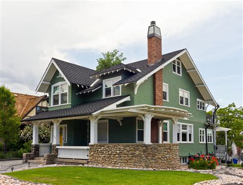 Renovated Green Bungalow House Craftsman House Craftsmen Homes