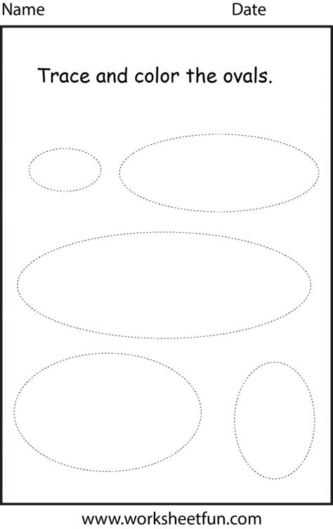 Shape Tracing Oval 1 Worksheet Free Printable Worksheets
