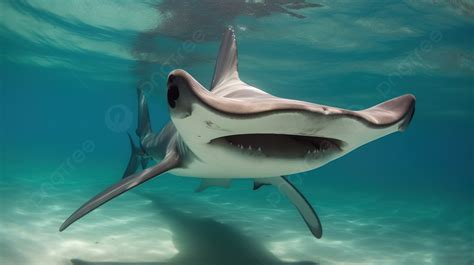 Shark With Its Mouth Open In The Water Background Picture Of A
