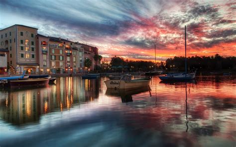 1920x1200 Portofino Italy Boat Sea Water Reflection Sunset Clouds