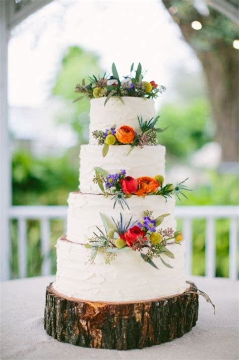 Beautiful White Wedding Cake With Floral Decor Tieredcake
