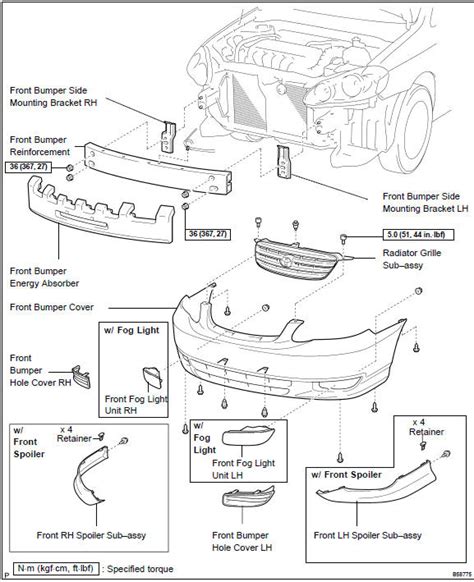 Toyota Corolla Repair Manual Components Front Bumper Exterior