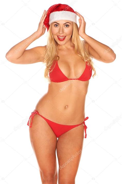 Santa Claus Girl In A Bathing Suit Stock Photo By Legull
