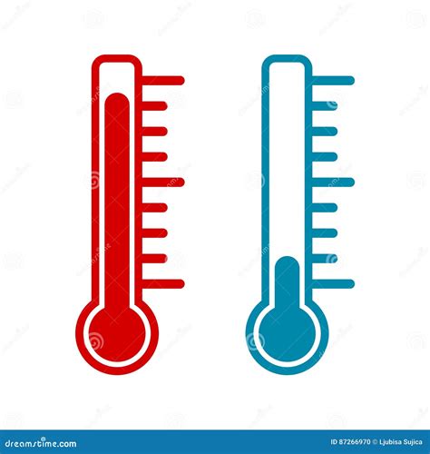 Thermometer Icon Hot And Cold Stock Vector Illustration Of Equipment