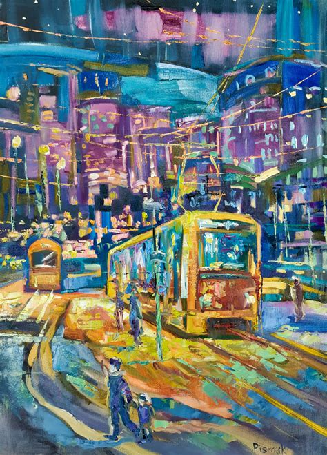 Trams Painting By Natalia Pismak Artmajeur