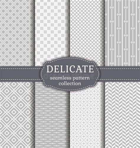 Delicate Seamless Patterns Vector Set Stock Vector Illustration Of