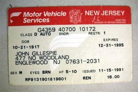A driver charged with driving without insurance faces even more penalties than a dwi charge. JOHN GILLESPIE'S NEW JERSEY DRIVER'S LICENSE Expired December 31, 1995, together with two metal Soci