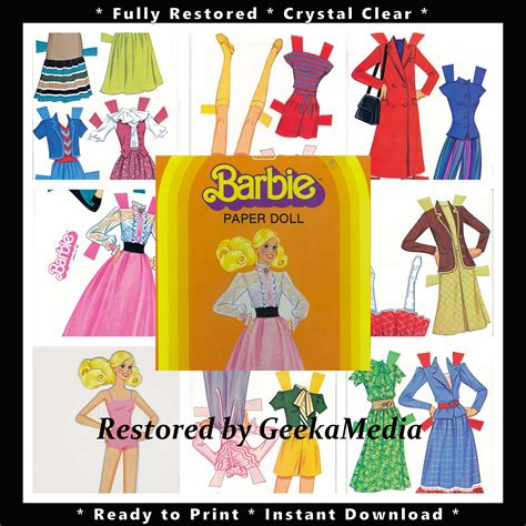 Barbie Paper Dolls Print And Play Paper Doll Book From 1963 Super Star