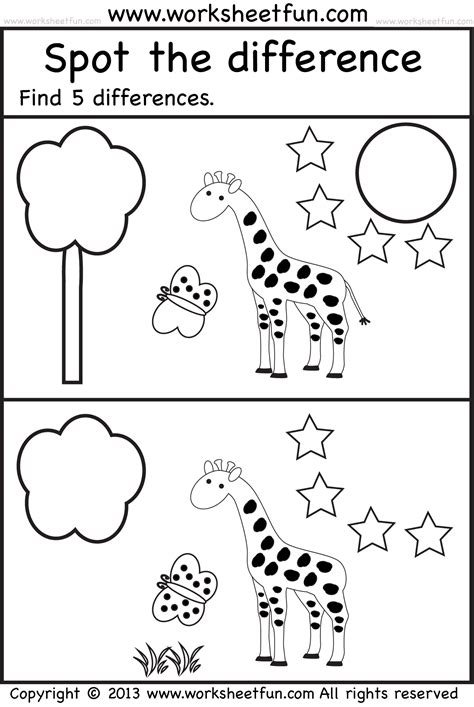 Find The Differences Worksheets Printable And Enjoyable Learning