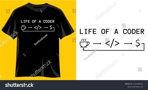 Life Coder Funny Graphic Tshirt Design Stock Vector Royalty Free