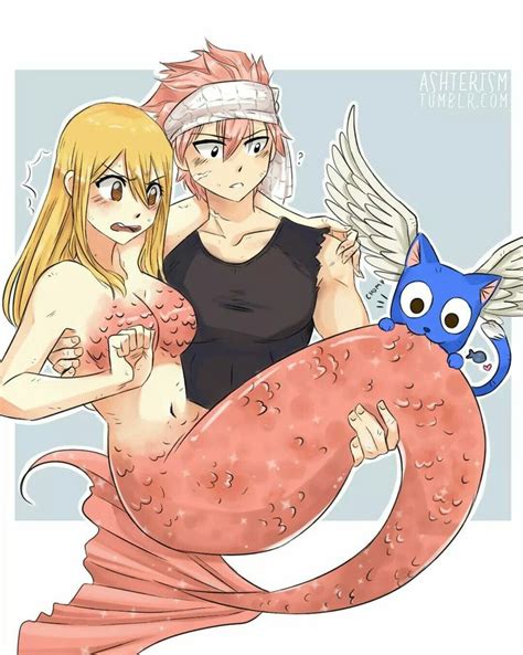 Lucy Heartfilia Natsu Dragneel And Happy Fairy Tail Fairy Tail