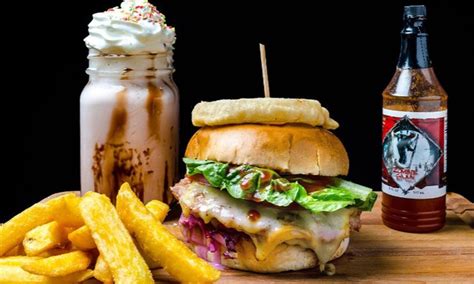 Burger Fries And Milkshake For Two The Smoque Pit Groupon