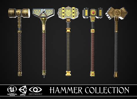 3d Pbr Fantasy Great Hammers Collection Cgtrader