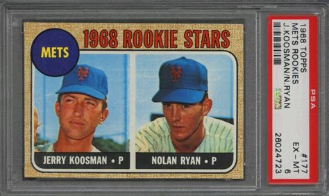 Ryan shares this card with jerry koosman, a teammate of his from his ny mets days. Lot Detail - 1968 Topps #177 Nolan Ryan Rookie Card - PSA EX-MT 6