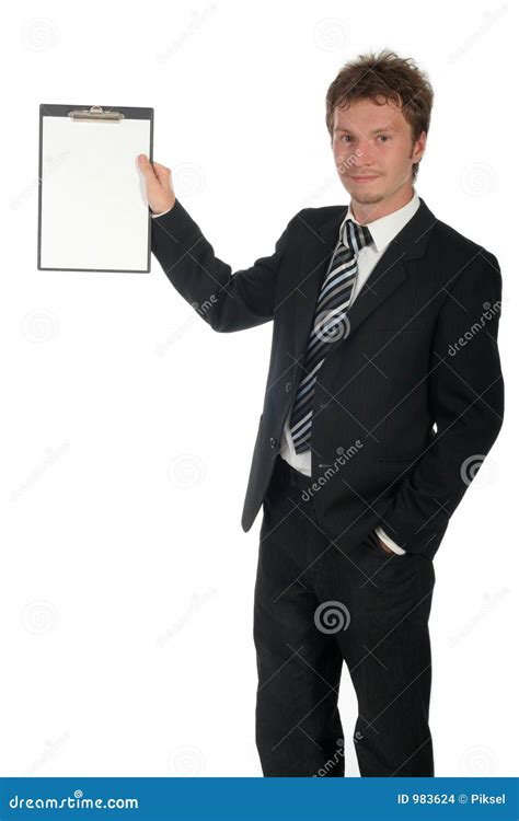 Businessman Holding Clipboard Stock Photo Image Of Document People