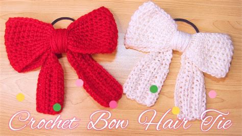 Crochet Bow Hair Tie Youtube
