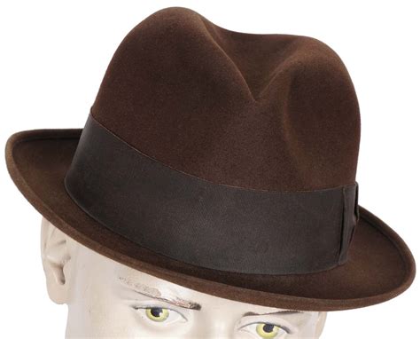 Vintage Borsalino Brown Fedora Hat Mens Size Large 7 14 Poppys