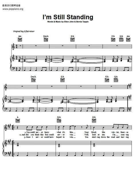 Elton John Im Still Standing Sheet Music Pdf Free Score Download