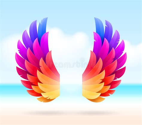 asas coloridas de um salto de desenho cor d água realístico ilustração do vetor ilustração de