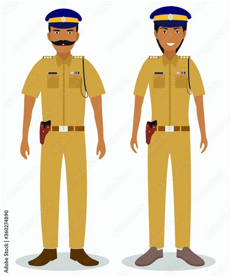 A Police Officer In Uniform Indian Police Mumbai Police Stock Vector