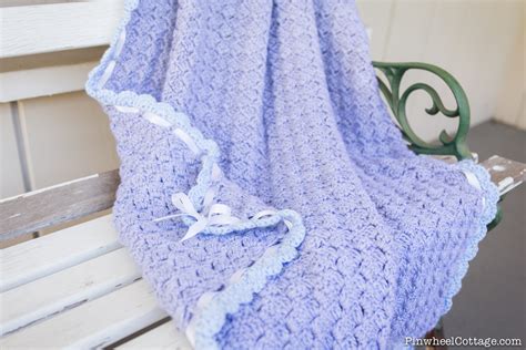 Crochet Baby Blanket With Scalloped Edging 5 Loganberry Handmade