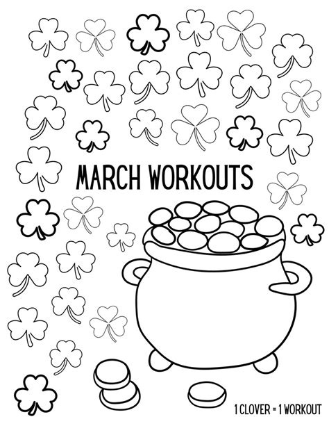 March Monthly Workout Tracker Printable Instant Download Habit Tracker