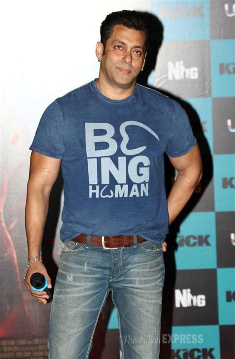 Salman Khan Kept It Simple In A Blue Being Human T Shirt At The Launch Of The Music Album Of His