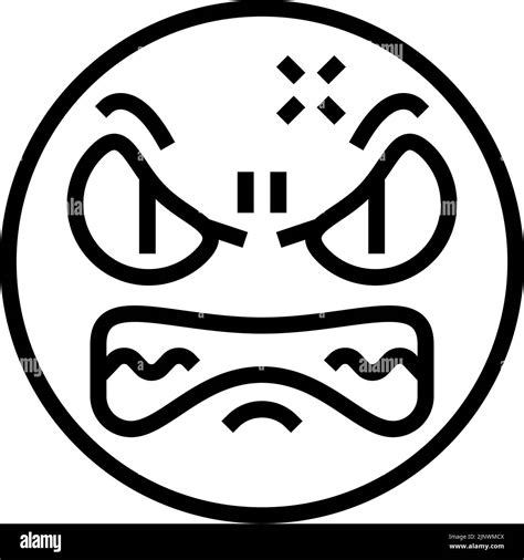 Angry Emoji Line Icon Vector Illustration Stock Vector Image And Art Alamy