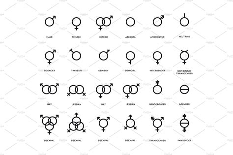 Sexual Gender Symbols Set Graphic Objects Creative Market