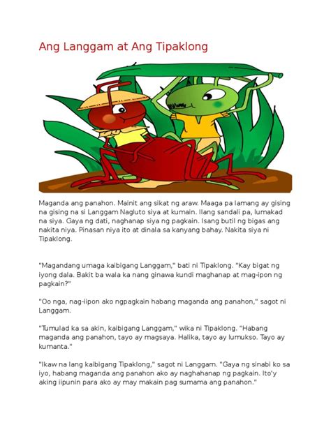 Ang Langgam At Ang Tipaklong Istoryang Pambata Youtube Comic Art Gambaran
