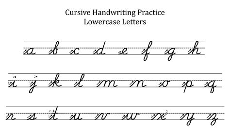 Cursive Alphabet Lowercase
