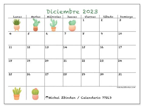 Calendario Diciembre De 2023 Para Imprimir “772ld” Michel Zbinden Ar