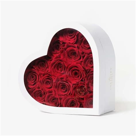 A Dozen Preserved Red Roses In Heart Box Infinity Roses