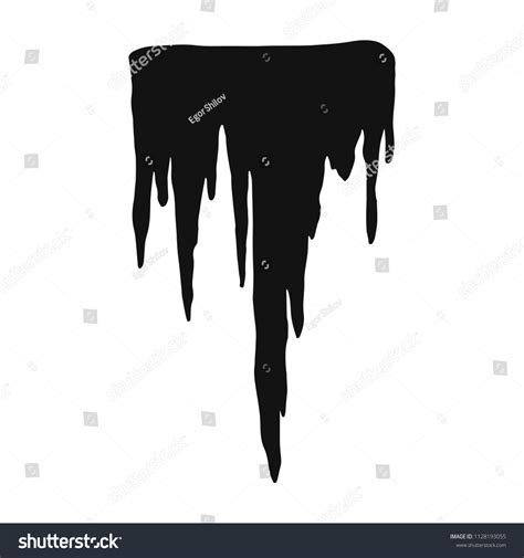 Stalactites Vector Silhouette Black Natural Formations Stock Vector