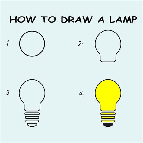 Premium Vector Step By Step To Draw A Cute Lamp Drawing Tutorial A Cute Lamp Drawing Lesson