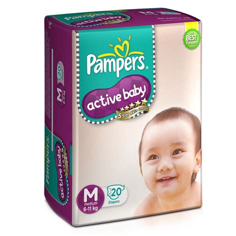 Buy Pampers Active Baby Diapers Medium 20 Pieces Online