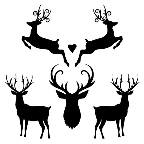 Deer Silhouette Collection Vector Free Download