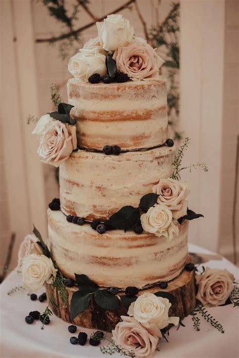 Rustic Boho Wedding Cake With Flowers Wedding Cake Rustic Rustic