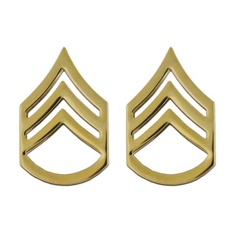 Us Army Staff Sergeant Ssg Collar Ranks Gold Stars N Stripes Co