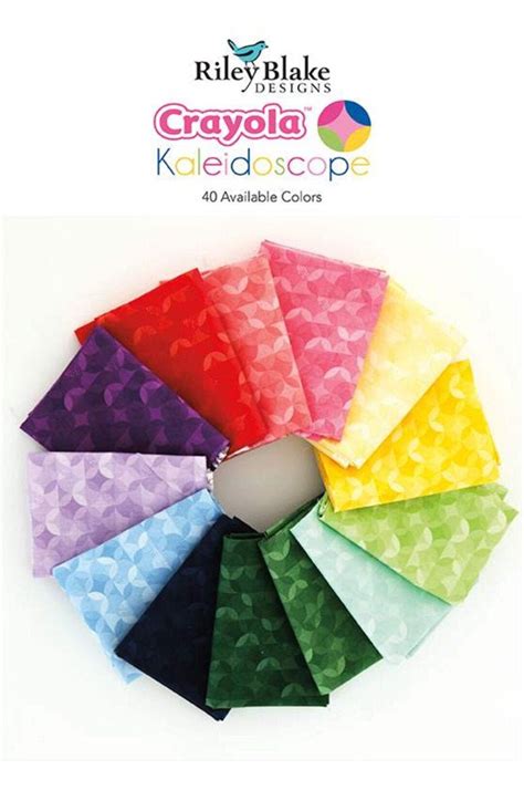 Crayola Kaleidoscope By Riley Blake Fat Eighth Bundle Basics Etsy