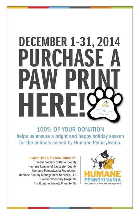 Our 1st Annual Paw Print Campaign Begins On Friday November 28 And