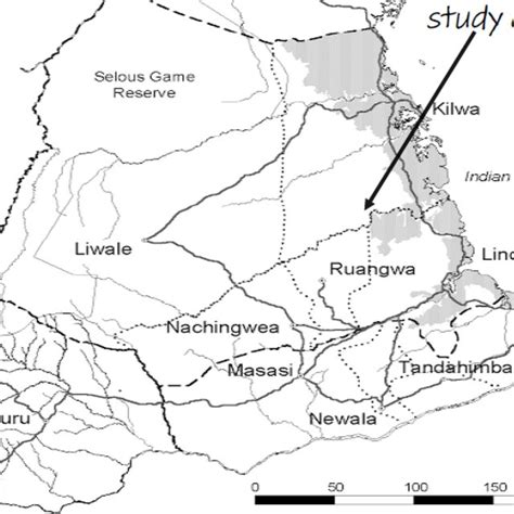 Map Of Lindi Region Showing The Study Area Of The Ruangwa District