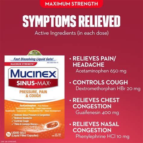 Mucinex Sinus Max Max Strength Pressure Pain And Cough Liquid Gels 16ct Home And Garden