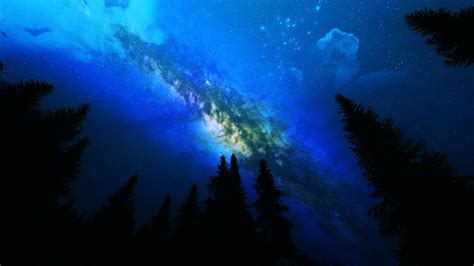This is a 8k version (8192x4096) credits: trees, Nature, Earth, Milky, Way, Galaxy, Stars, Sky ...