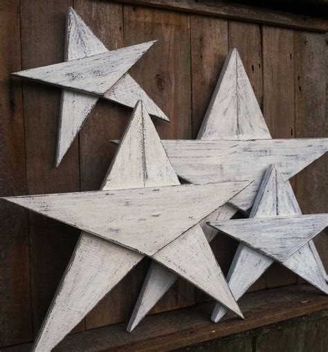 Wood Stars Set Of 3 Or 4 Rustic Wood Stars By Lowerarkcrafts Barn