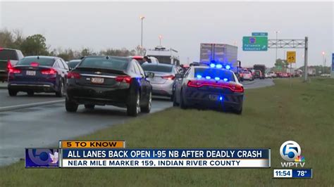 All I 95 Northbound Lanes Reopen In Indian River County After Deadly Crash