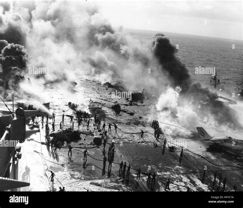 Uss Enterprise Cvan 65 1969 Fire Crew Fire Fighting Stock Photo Alamy