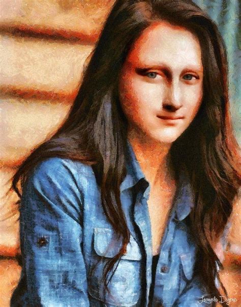 Modern Mona Lisa Camille Style Painting By Leonardo Digenio